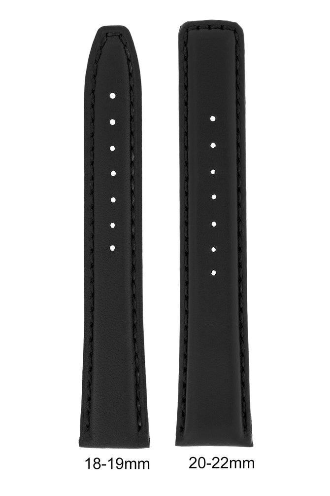 IWC-Style Calf Leather Watch Strap in BLACK