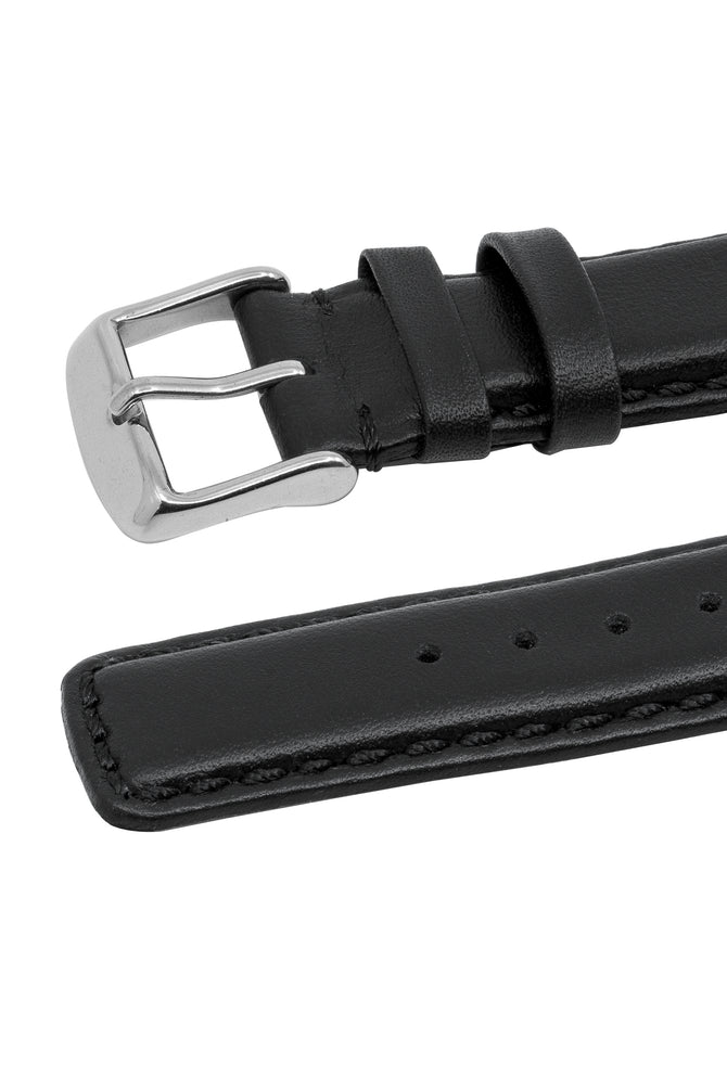 IWC-Style Calf Leather Watch Strap in BLACK