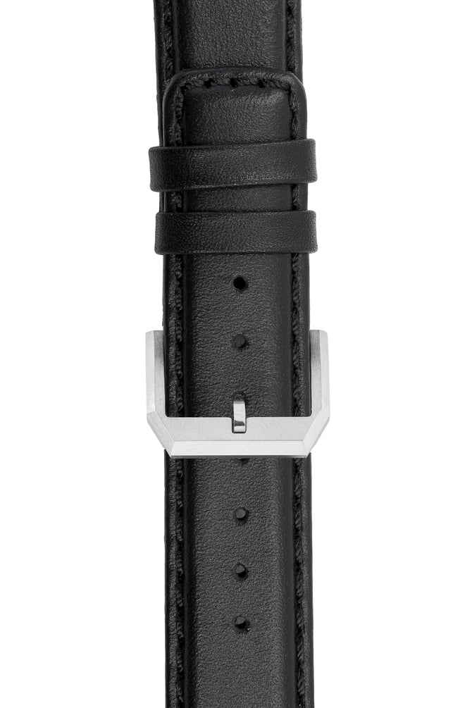 IWC-Style Calf Leather Watch Strap in BLACK