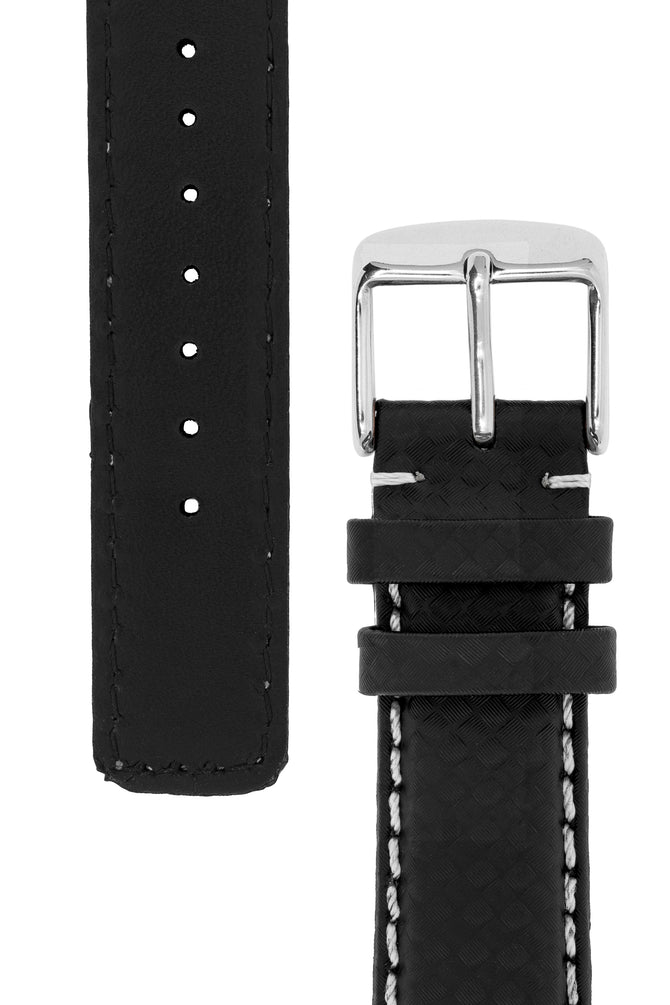 IWC-Style Carbon Embossed Watch Strap in BLACK