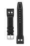 IWC-Style Aviation Buffalo Leather Watch Strap in BLACK