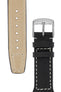 IWC-Style Aviation Buffalo Leather Watch Strap in BLACK