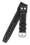 IWC-Style Aviation Buffalo Leather Watch Strap in BLACK