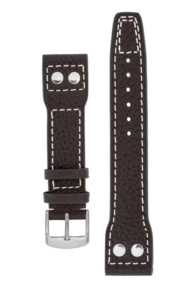 IWC-Style Aviation Buffalo Leather Watch Strap in BROWN