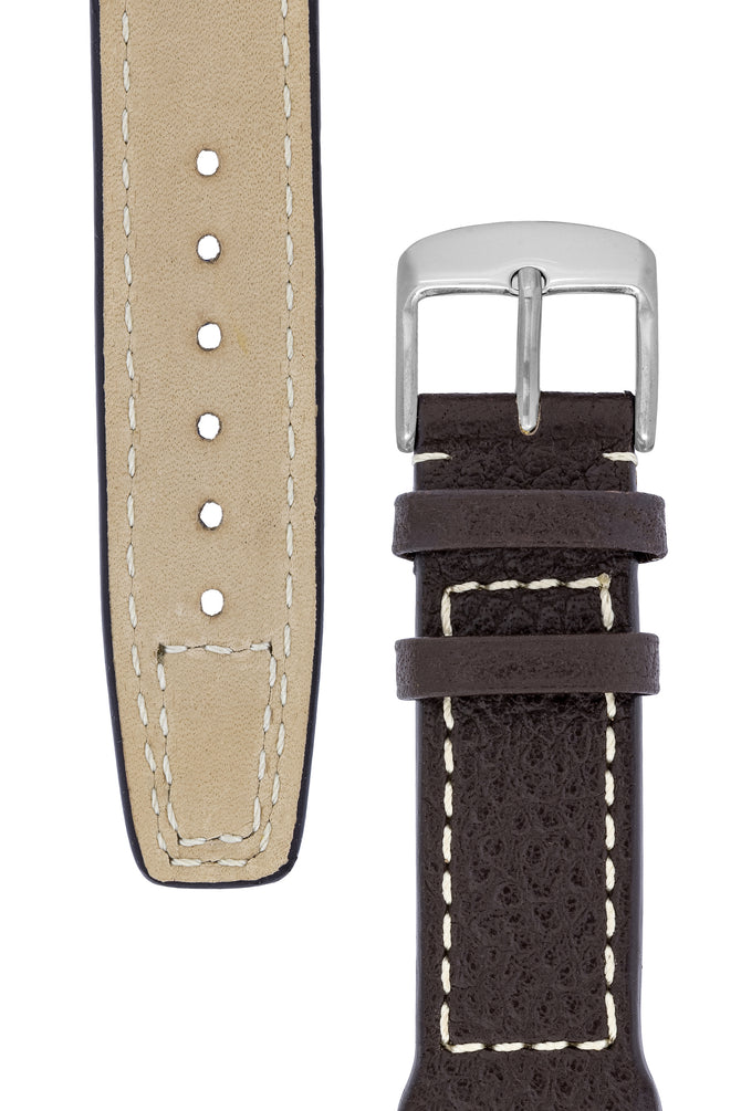 IWC-Style Aviation Buffalo Leather Watch Strap in BROWN