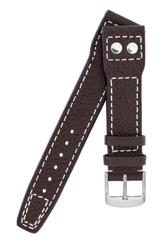 IWC-Style Aviation Buffalo Leather Watch Strap in BROWN
