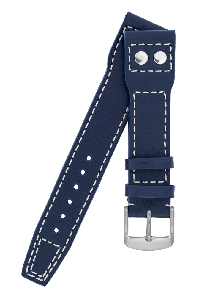 IWC-Style Aviation Calf Leather Watch Strap in BLUE