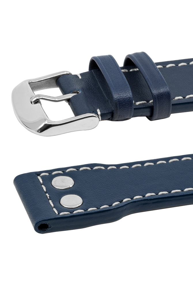 IWC-Style Aviation Calf Leather Watch Strap in BLUE
