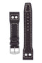IWC-Style Aviation Calf Leather Watch Strap in DARK BROWN