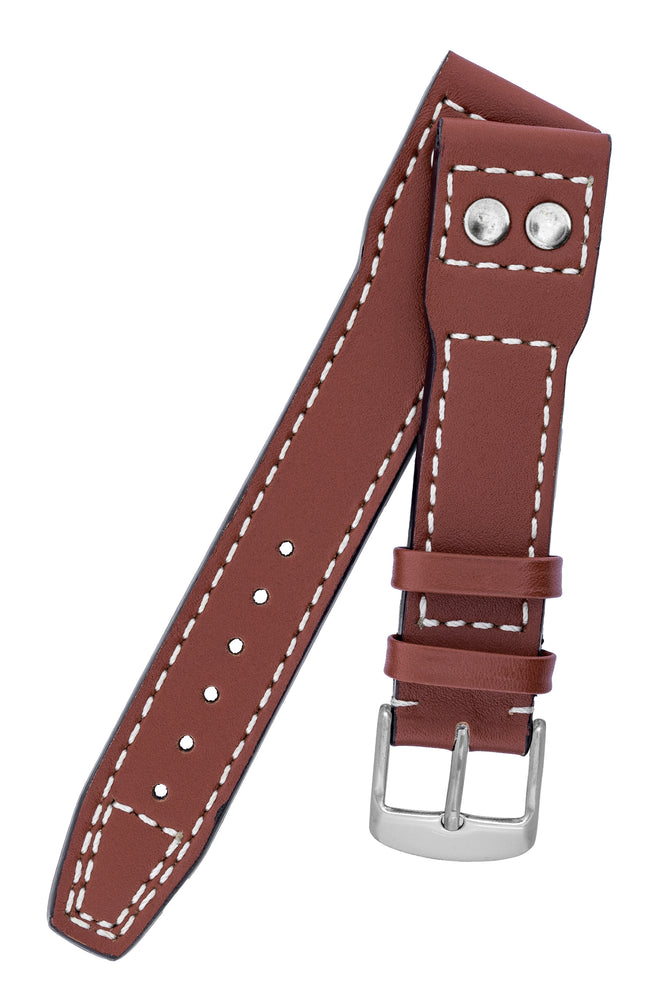 Tan Leather Watch Strap with silver buckle