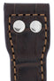 IWC-Style Aviation Alligator-Embossed Watch Strap in DARK BROWN