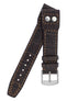 IWC-Style Aviation Alligator-Embossed Watch Strap in DARK BROWN