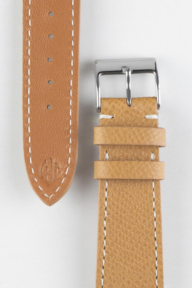 JPM Italian Elegant Print Leather Watch Strap in BEIGE Watch Obsession