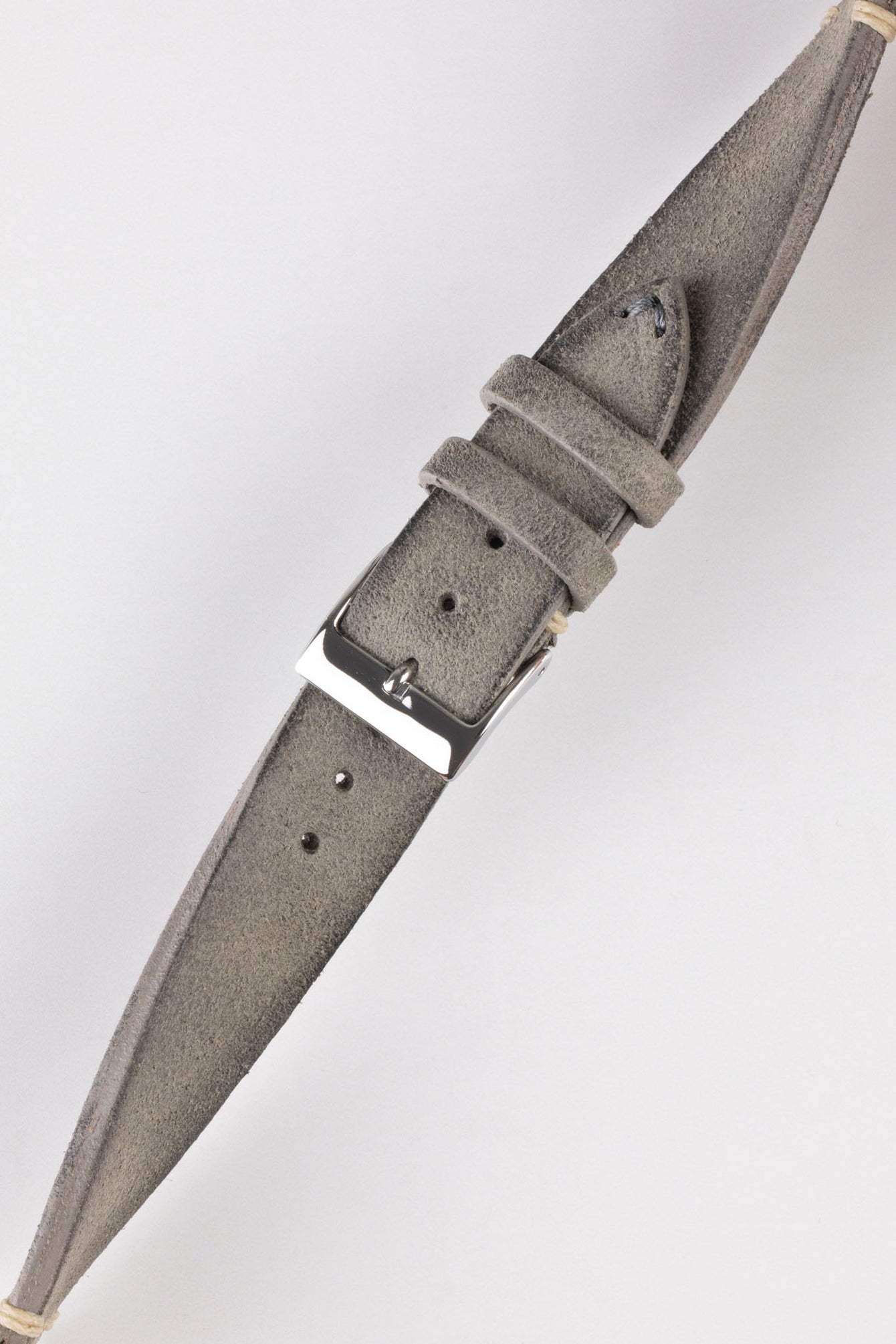 JPM Italian Distressed Tasso Leather Watch Strap in GREY