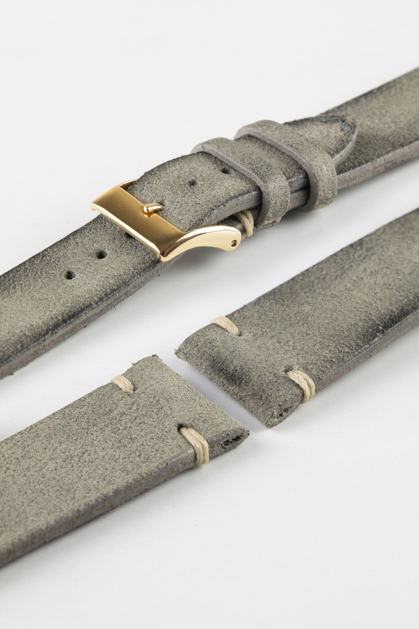 JPM Italian Distressed Tasso Leather Watch Strap in GREY
