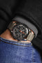 JPM Italian Distressed Tasso Leather Watch Strap in GREY