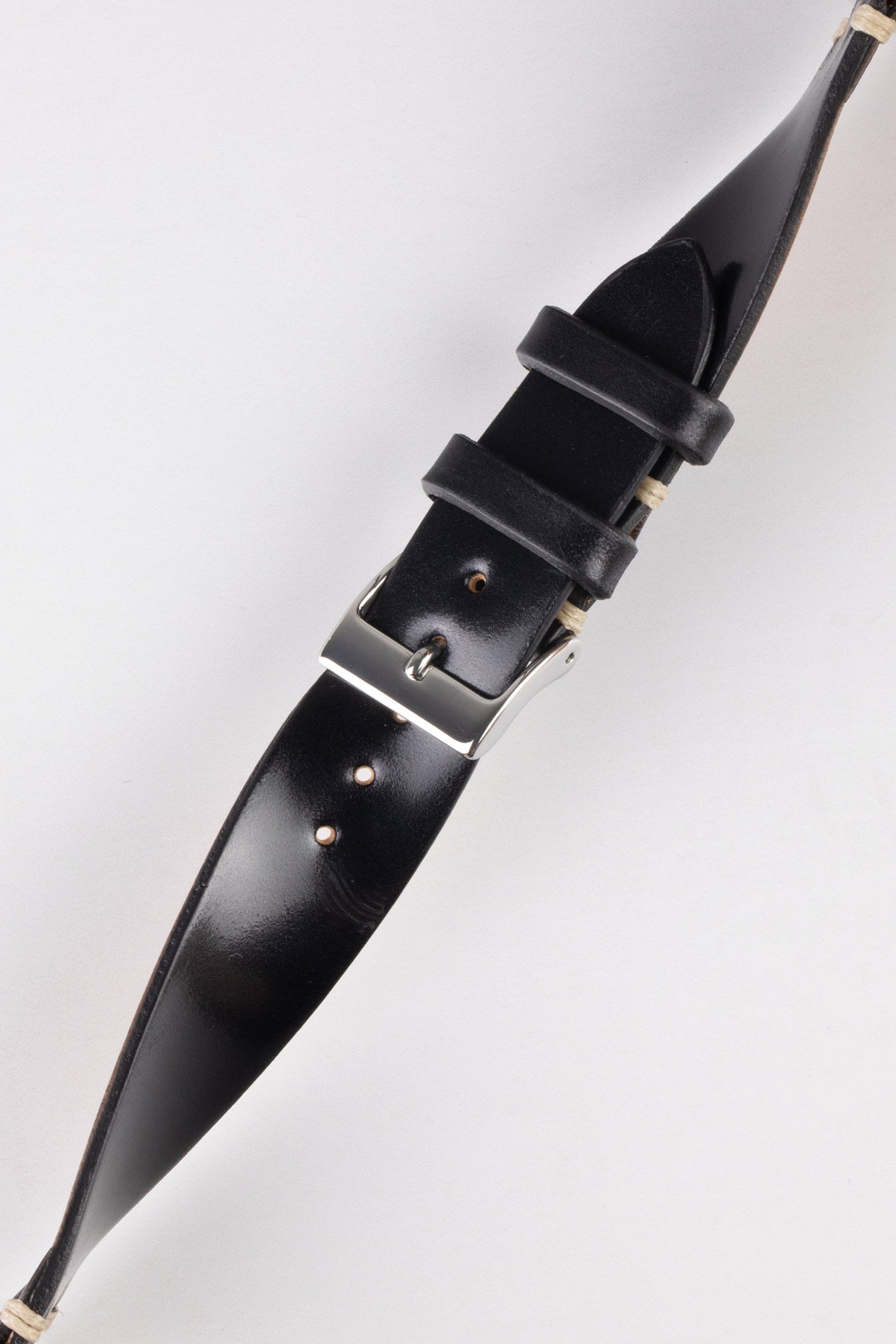 JPM Italian Shell Cordovan Watch Strap in BLACK