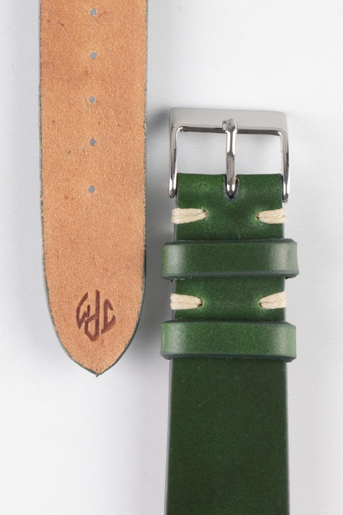 JPM Italian Shell Cordovan Watch Strap in GREEN