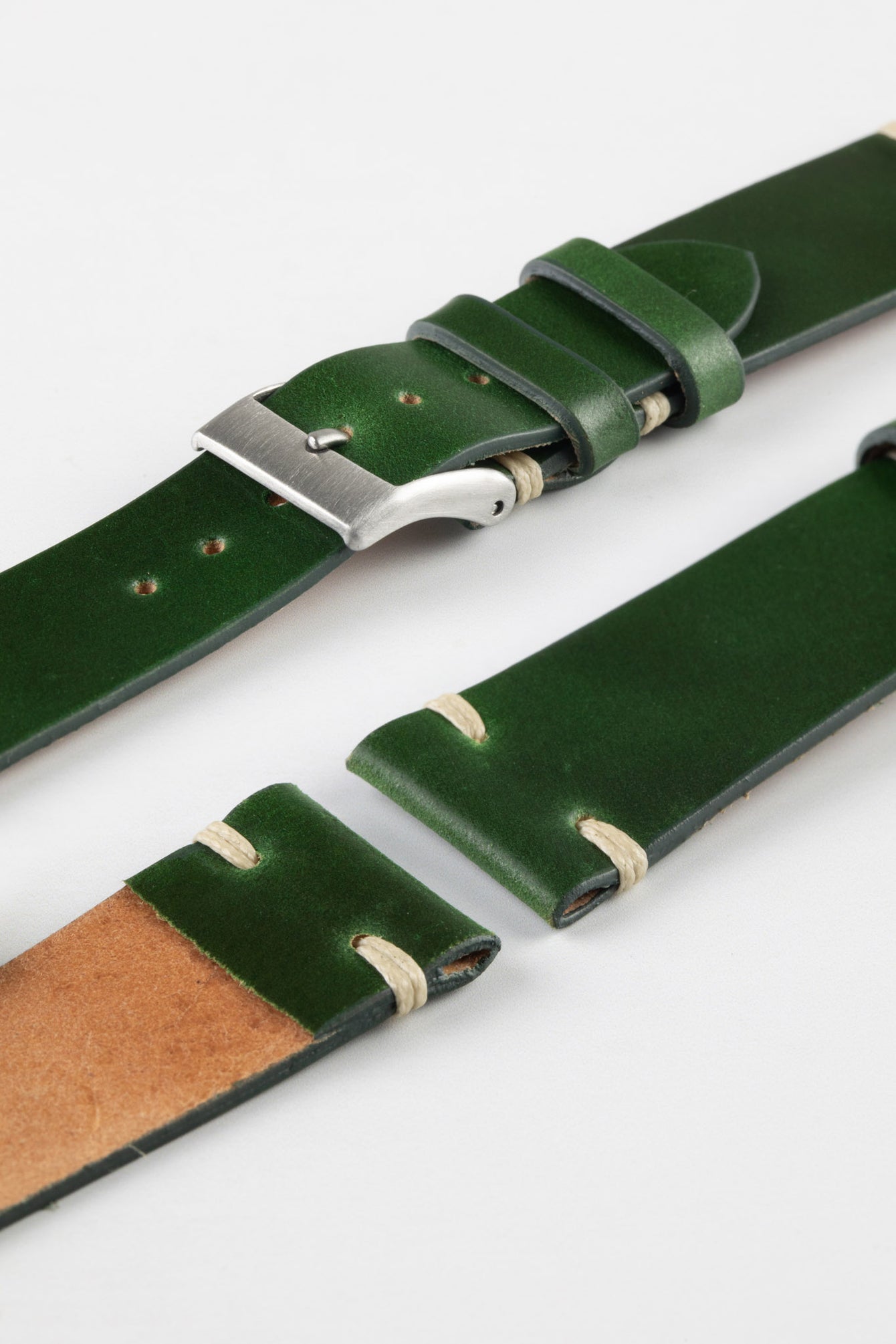 JPM Italian Shell Cordovan Watch Strap in GREEN