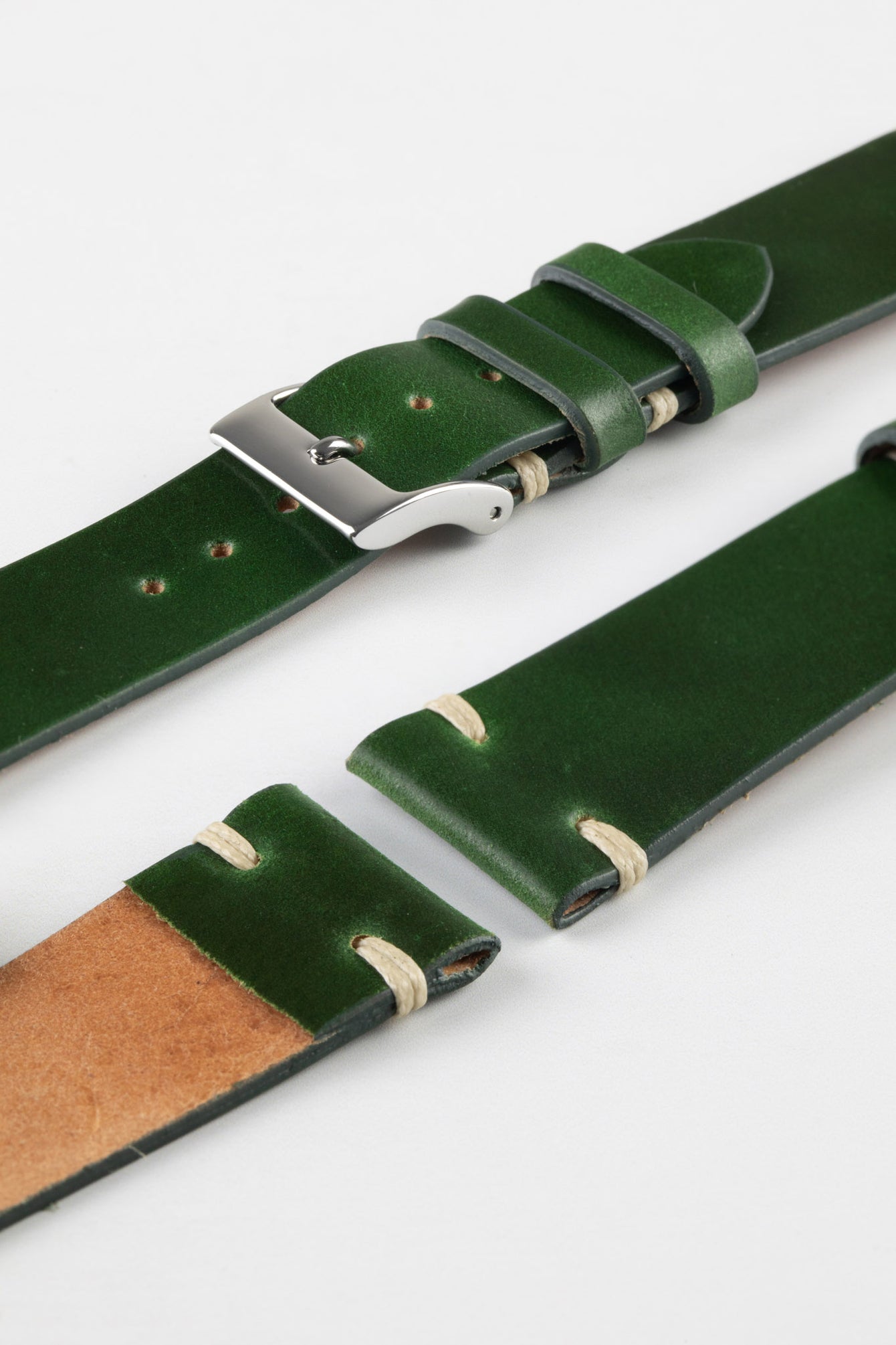 JPM Italian Shell Cordovan Watch Strap in GREEN