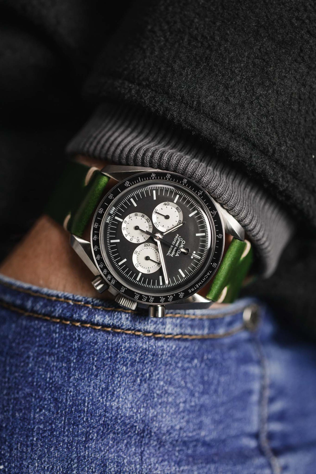 JPM Italian Shell Cordovan Watch Strap in GREEN