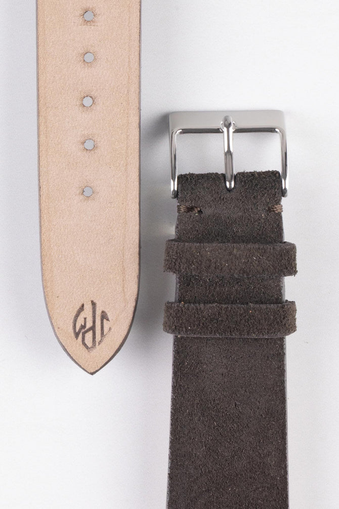 dark brown suede watch strap (buckle)