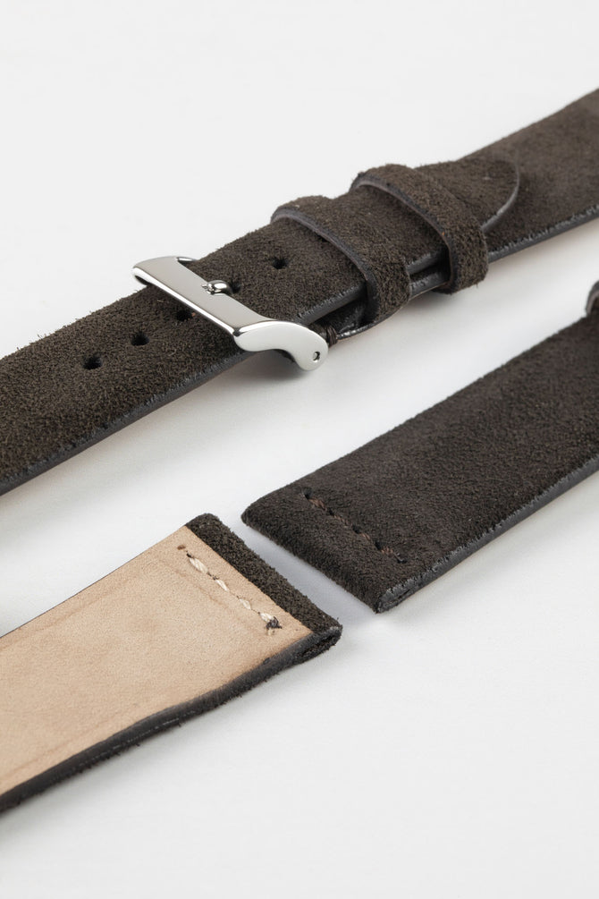 dark brown suede watch strap