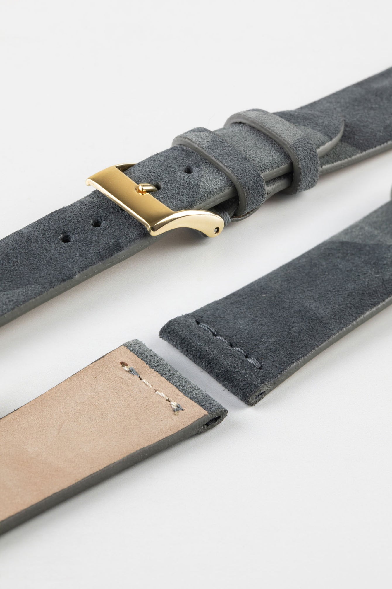 JPM Italian Suede Leather Watch Strap in GREY CAMOUFLAGE