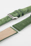 Green Suede Watch Strap with silver buckle