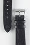 JPM Italian Vintage Leather Watch Strap with Tonal Stitch in BLACK