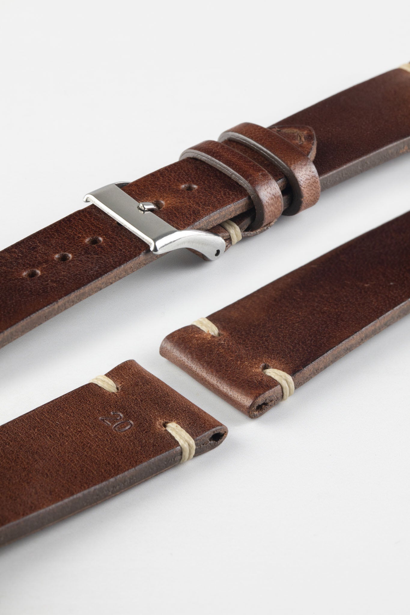 Distressed Brown Leather Watch Strap JPM Watch Obsession