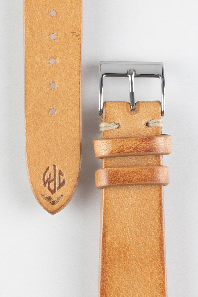 JPM Italian Vintage Leather Watch Strap in HONEY