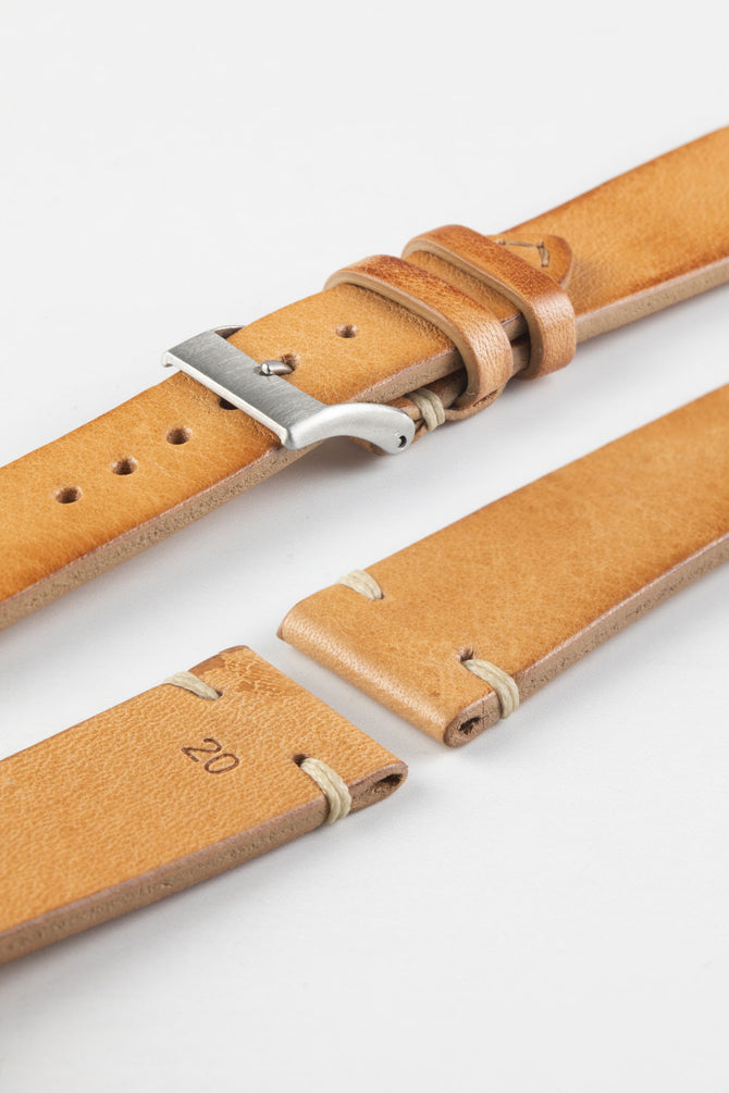 JPM Italian Vintage Leather Watch Strap in HONEY