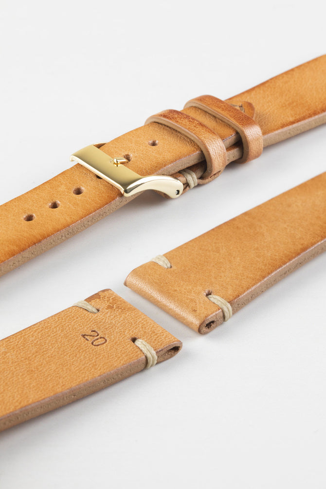 JPM Italian Vintage Leather Watch Strap in HONEY