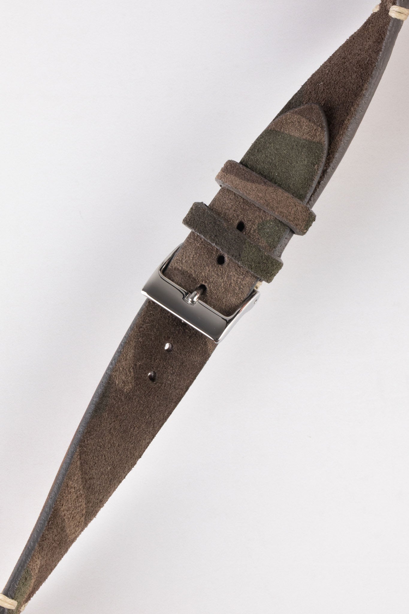 JPM Italian Vintage Suede Leather Watch Strap in BROWN 22mm 18mm 120mm 75mm Gold Buckle