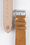 JPM Italian Vintage Suede Leather Watch Strap in GOLD BROWN