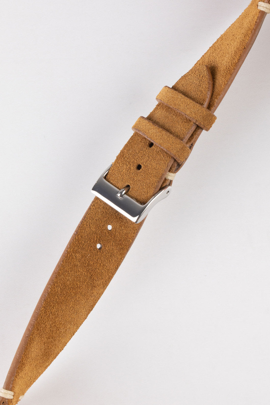 JPM Italian Vintage Suede Leather Watch Strap GOLD BROWN