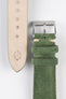 JPM Italian Vintage Suede Leather Watch Strap in MOSS GREEN