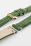 JPM Italian Vintage Suede Leather Watch Strap in MOSS GREEN