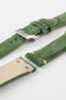 JPM Italian Vintage Suede Leather Watch Strap in MOSS GREEN