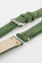 JPM Italian Vintage Suede Leather Watch Strap in MOSS GREEN