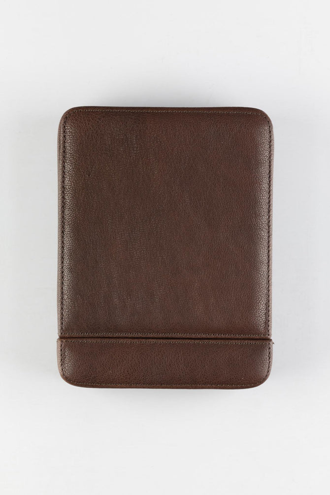 brown leather watch storage case