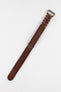 JPM Italian Leather One-Piece Watch Strap in DISTRESSED BROWN
