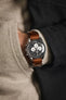 JPM Italian Leather One-Piece Watch Strap in DISTRESSED BROWN