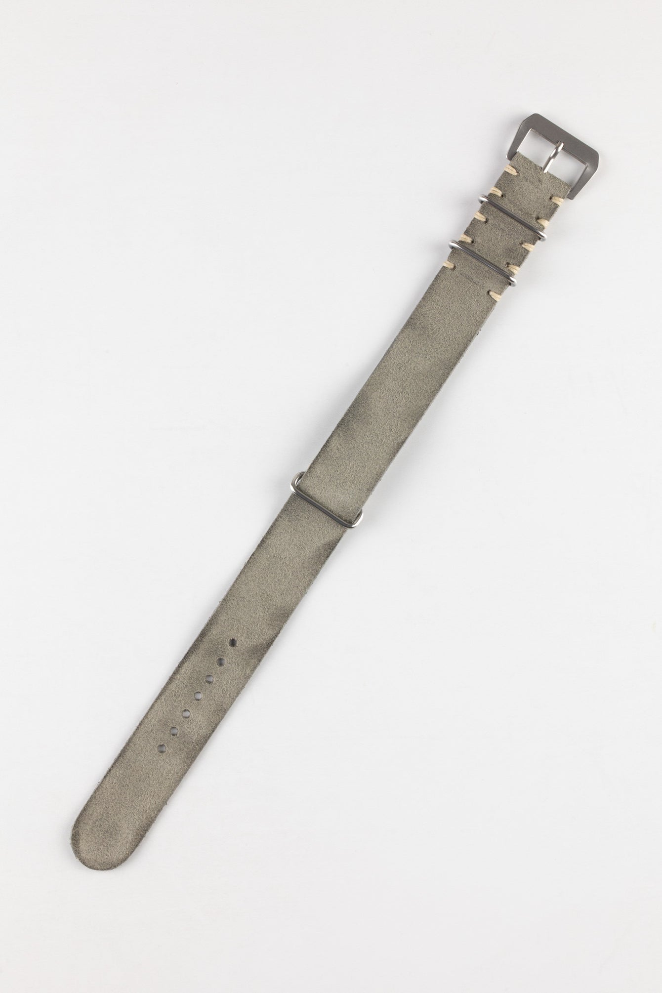 JPM Italian Leather One-Piece Watch Strap in TASSO GREY