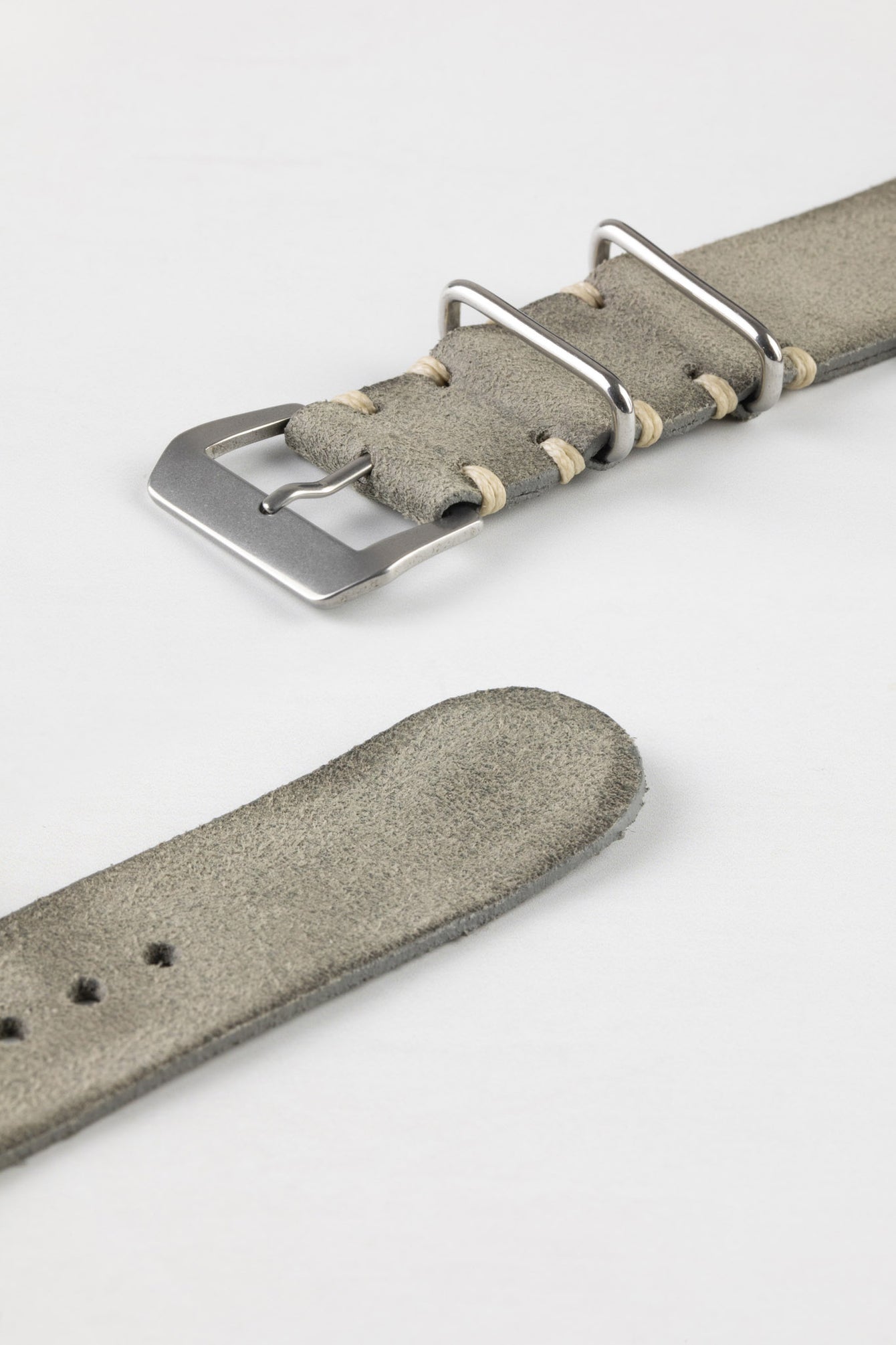 JPM Italian Leather One-Piece Watch Strap in TASSO GREY