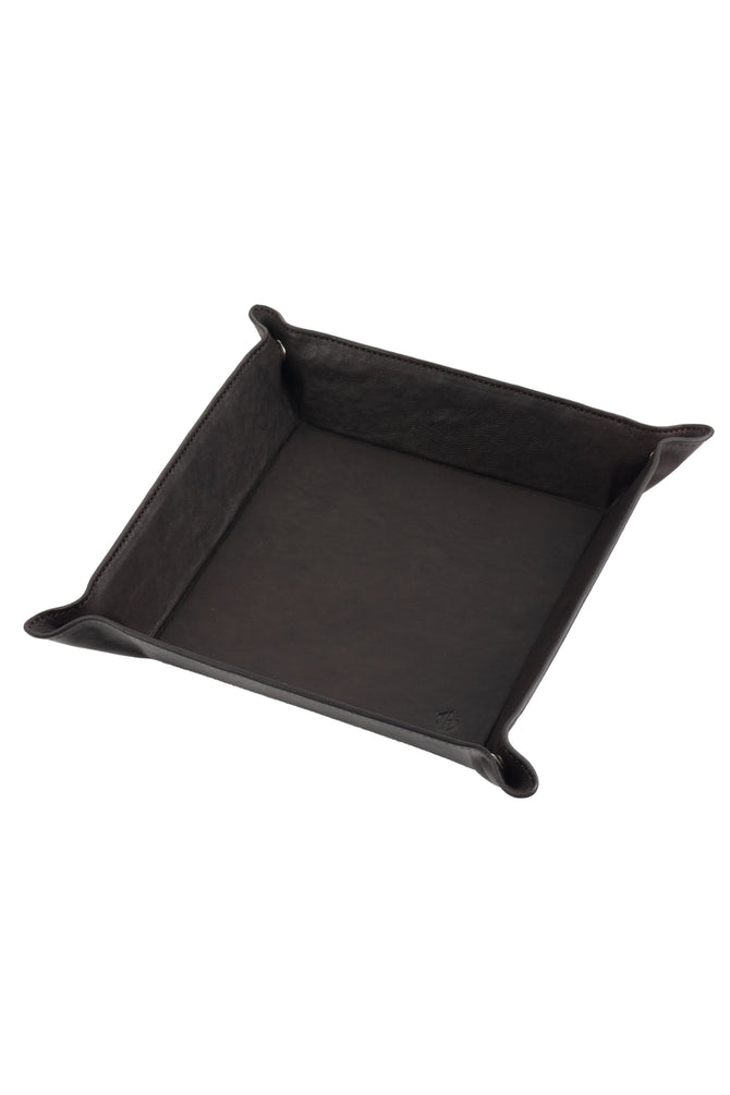 JPM Large Leather Watch Valet Tray in BROWN