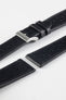 JPM Italian Vintage Leather Racing Watch Strap in BLACK
