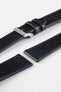 JPM Italian Vintage Leather Racing Watch Strap in BLACK