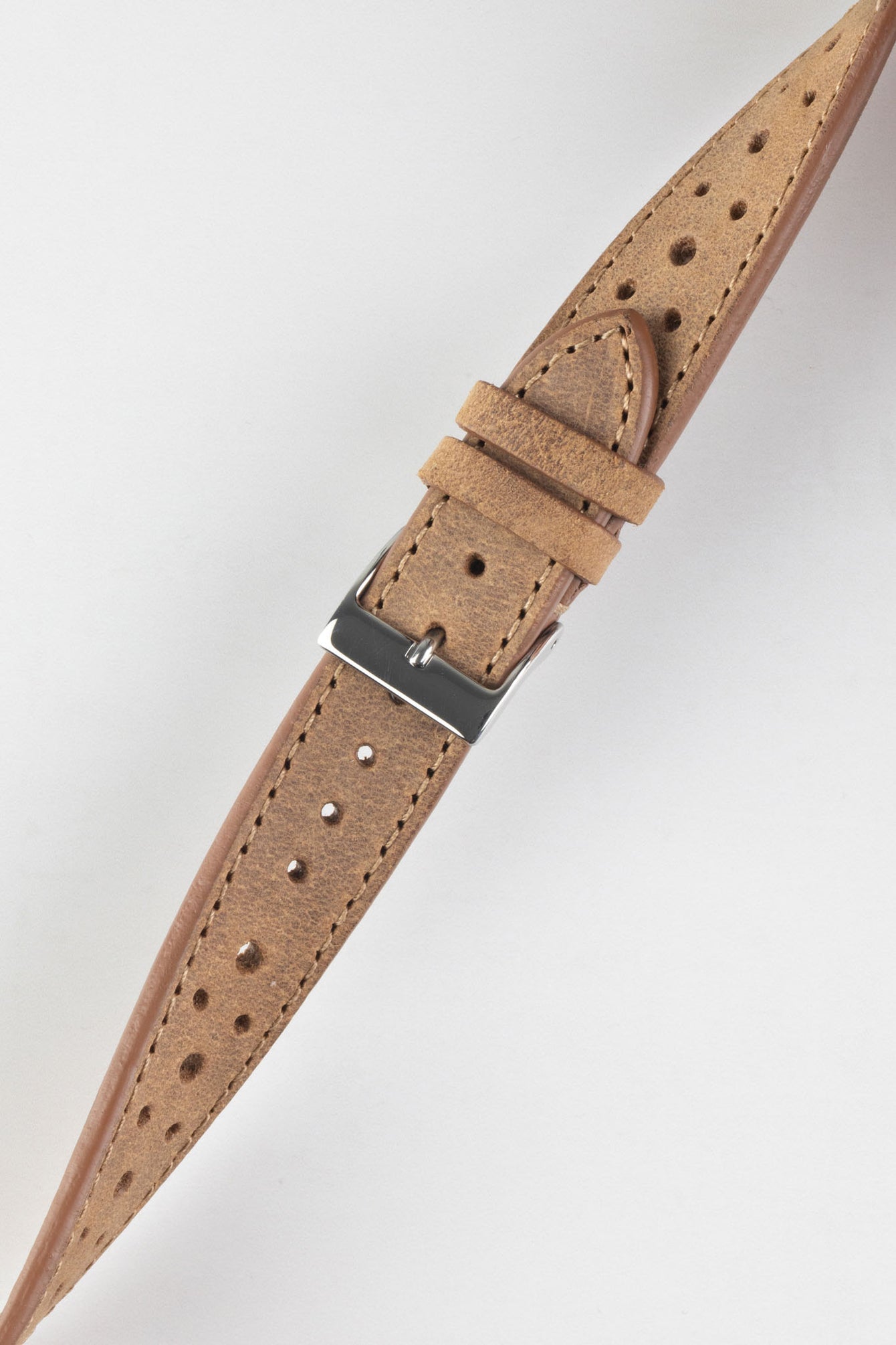 JPM Italian Vintage Leather Racing Watch Strap in PEANUT
